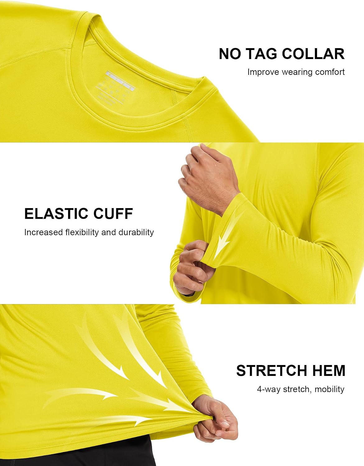 Detalle de MAGCOMSEN Men's Long Sleeve UPF 50+ Sun Protection Athletic Shirt