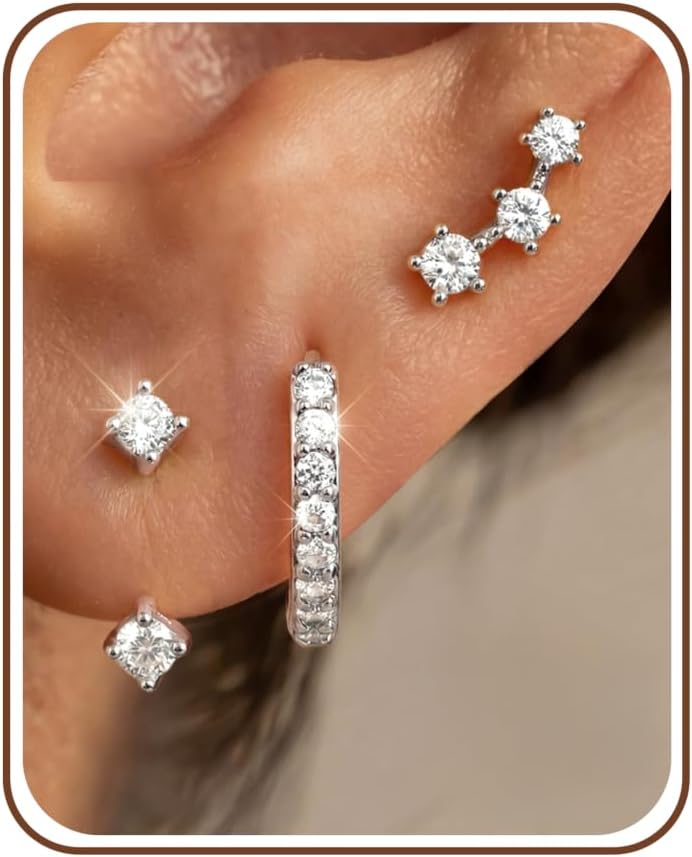 Detalle de FIASASO Earring Set, 10 mm Huggie Hoops