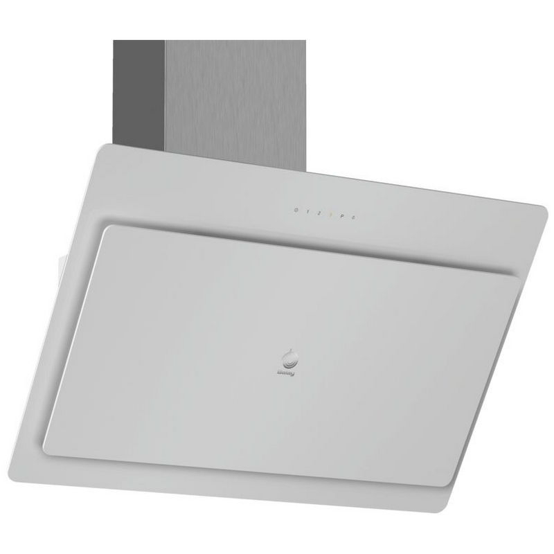 Detalle de Balay 3BC587GB, campana decorativa inclinada de cristal blanco de 80 cm
