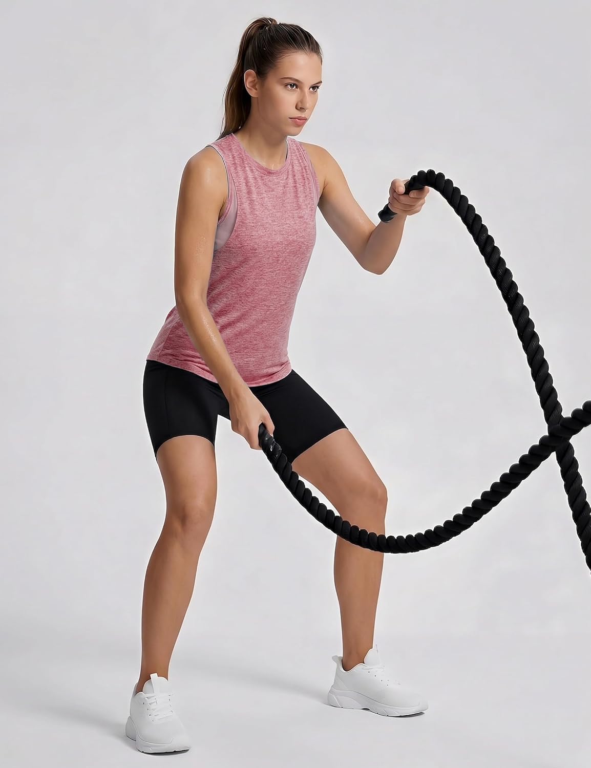 Thumbnail 4 de Wayleb Canotta Sportiva Donna Girocollo Senza Maniche, Tessuto Tecnico Elasticizzato S-3XL