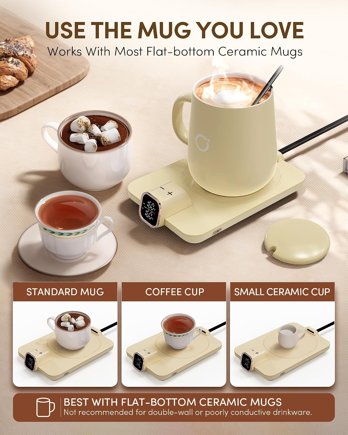 Thumbnail 5 de Coffee Mug Warmer Set with 15oz Ceramic Heated Mug ⚡