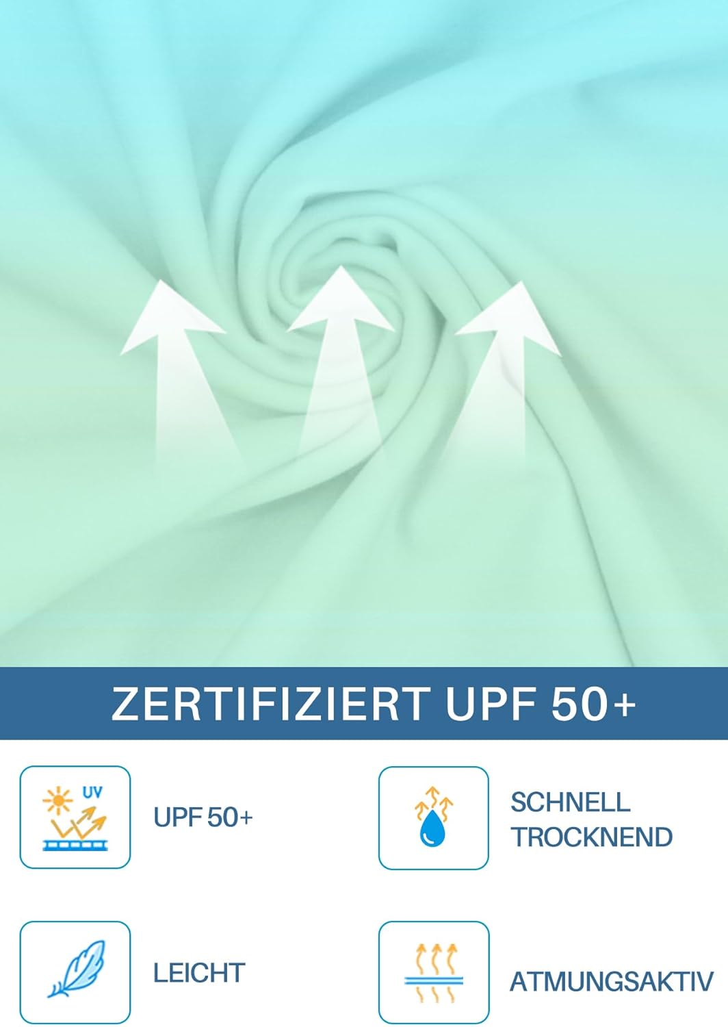 Detalle de BesserBay Jungen Rashguard Shirt UPF 50+ Kurzarm – UV-Schutz und schnelltrocknendes Schwimmshirt