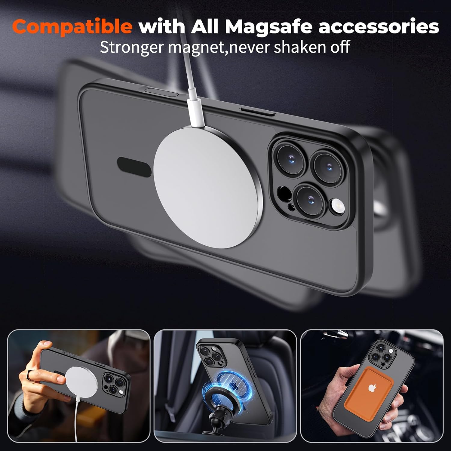 Detalle de SUPFINE Magnetic Case for iPhone 16 Pro with Camera Control Button and Full Camera + 9H Glass Screen Protector