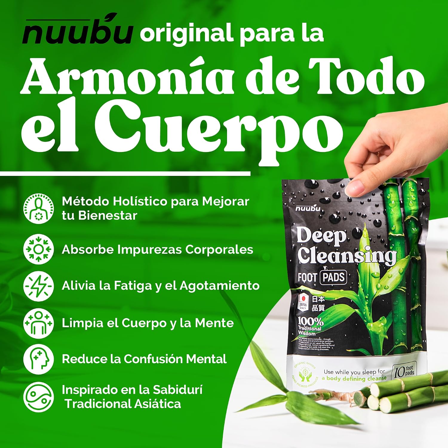 Detalle de Nuubu Parches Detox para Pies - 30 unidades 🦶