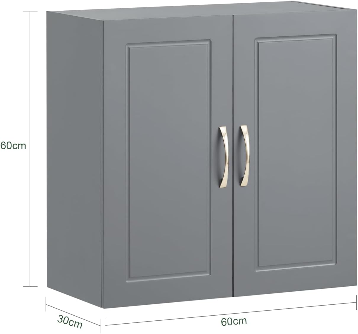 Detalle de SoBuy FRG231-DG Bathroom Wall Cabinet with Adjustable Shelf and Double Doors