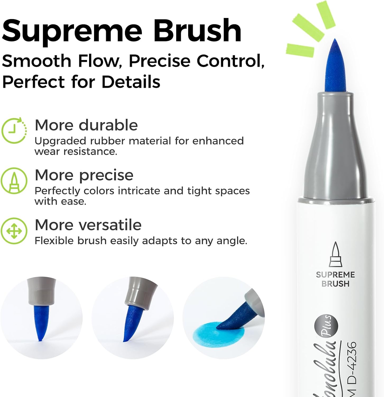 Thumbnail 1 de Ohuhu Supreme Brush & Chisel alcohol markers (36 + 1 colours) – dual-tip colouring pens for drawing, sketching and manga
