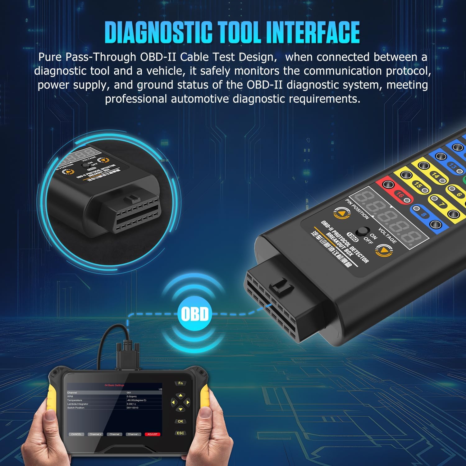 Detalle de OBD2 Diagnostic Breakout Box 16-Pin