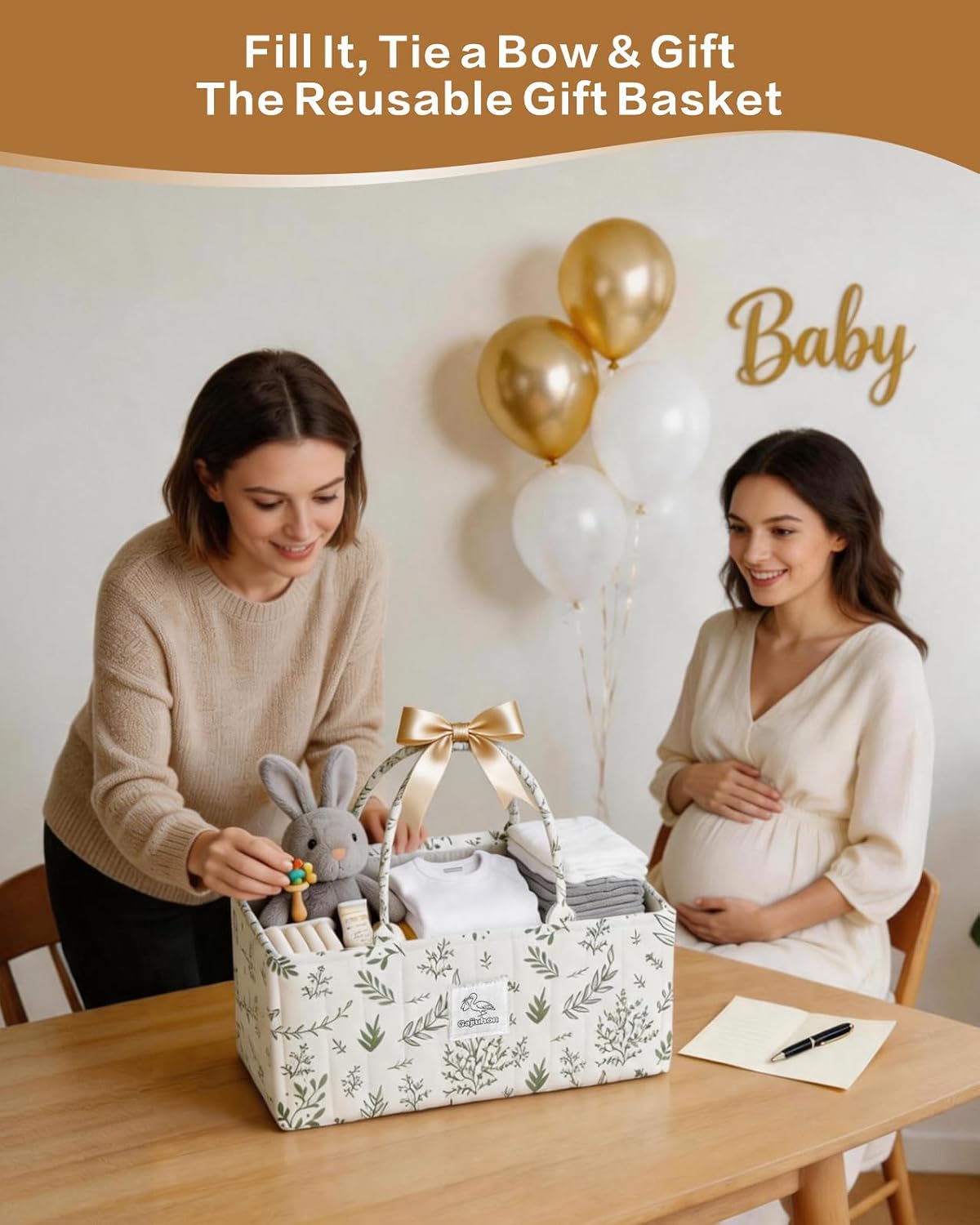 Detalle 2 de Gajiuhon Diaper Caddy Organizer, Sage Sprigs