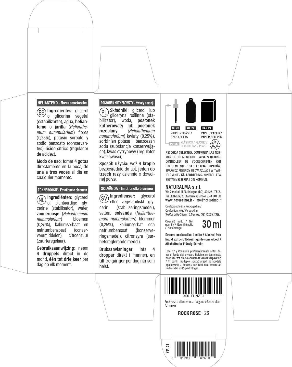 Detalle 1 de Rock rose o eliantemo (Helianthemum nummularium) Fiori emozionali Naturalma in Gocce 30 ml