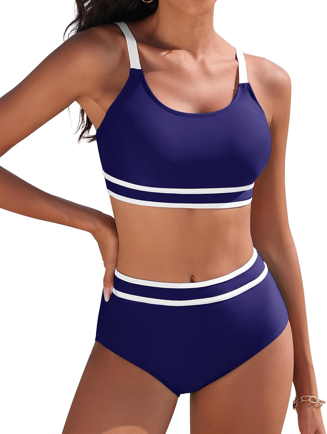 Thumbnail 6 de Yuson Girl Women's High Waisted Swimsuit Set with Push Up Support