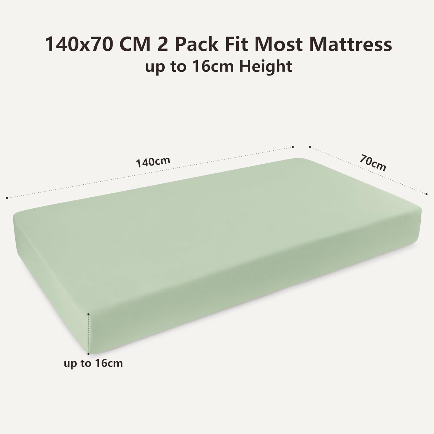 Thumbnail 1 de Susurration Next to Me Crib Sheets 140x70cm, 2 Pack – Elephant Green