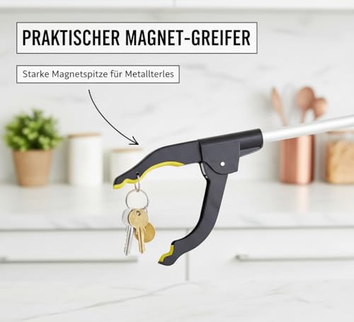 Detalle 2 de ANGEL 2er-Set Greifzange 76 cm – Aluminium Greifhilfe mit Magnetspitze, rutschfestem Griff & faltbarem Design