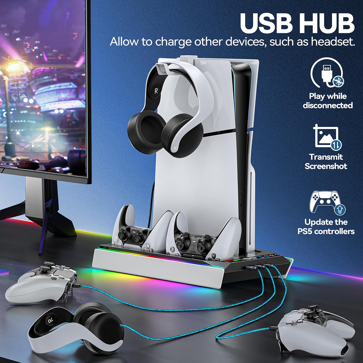 Thumbnail 6 de PS5 Cooling Stand with Auto Turbofan