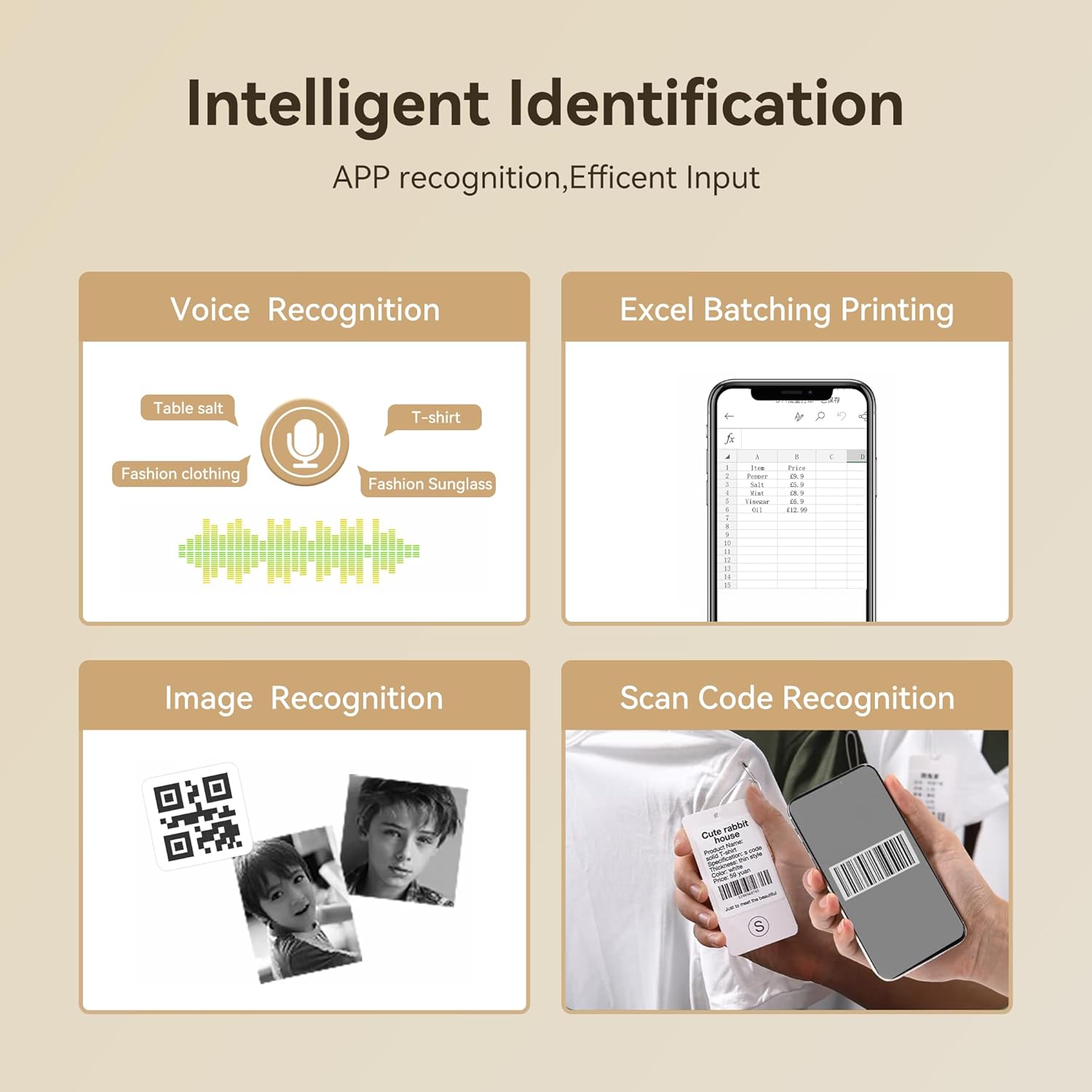 Detalle de NIIMBOT B21 Inkless Bluetooth Label Maker (Milky White) for iOS & Android
