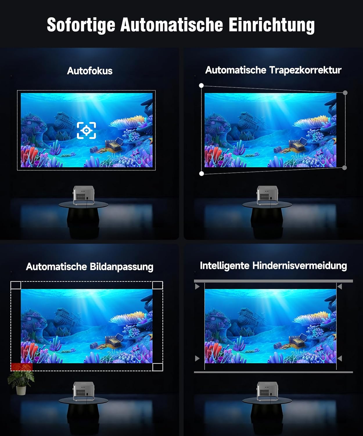 Thumbnail 4 de Magcubic Beamer 4K HY450GT: smarter 1080p Native Projektor mit WiFi, Bluetooth und Sprachsteuerung