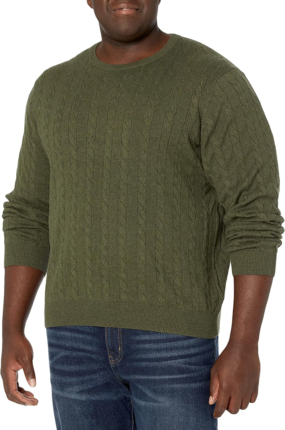 Detalle de Amazon Essentials Men's Crewneck Cable Cotton Jumper