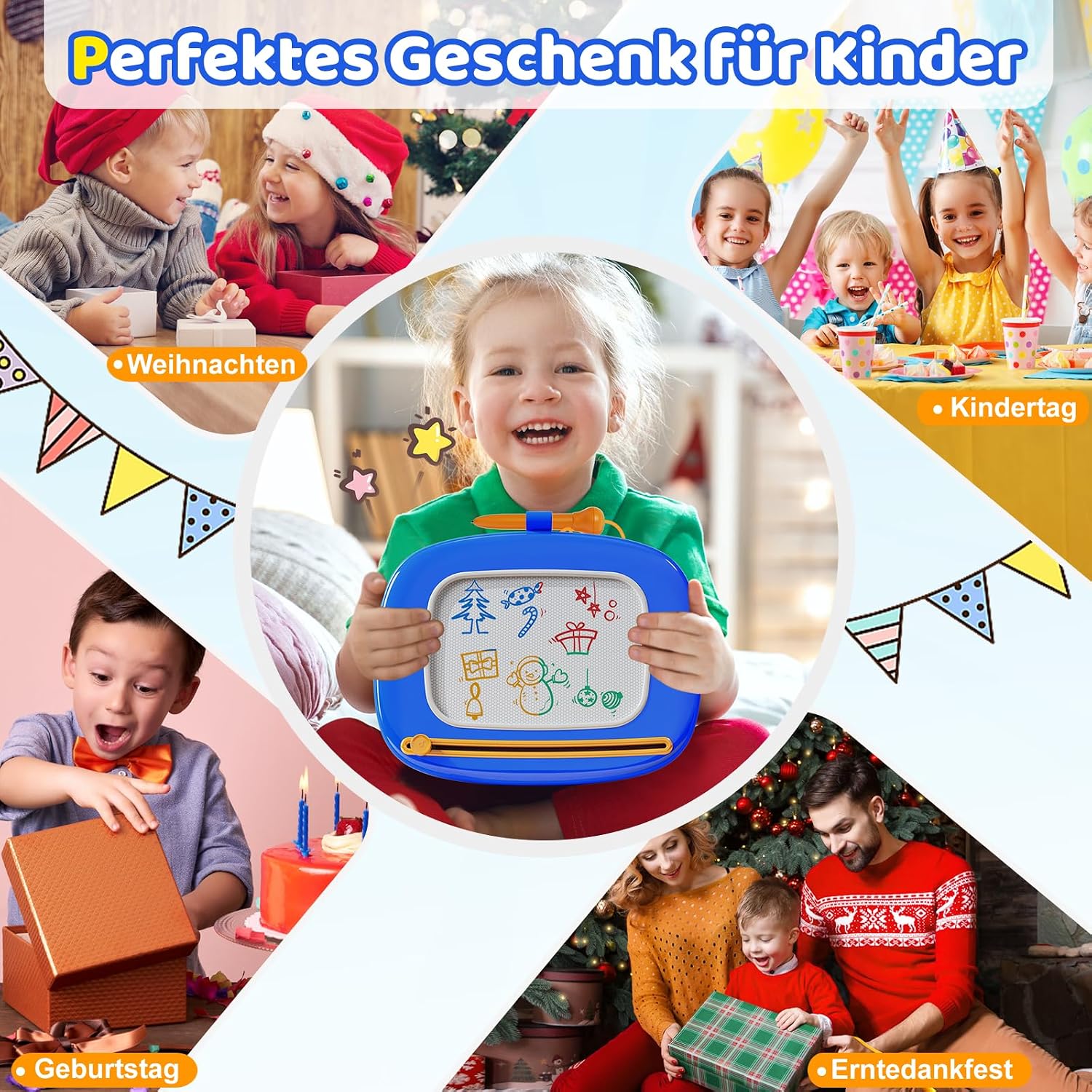 Thumbnail 6 de Kikidex Magnetische Zaubertafel für Kleinkinder (1–3 Jahre) – Dunkelblau