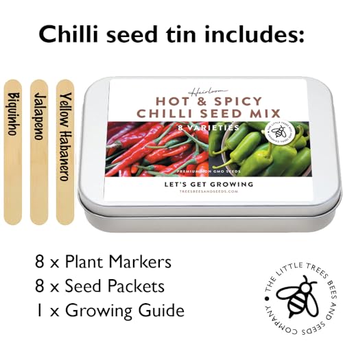 Detalle de Gardening Gifts Heirloom Chilli Pepper Seed Kit – 8 Varieties from The Little Trees Bees & Seeds Company