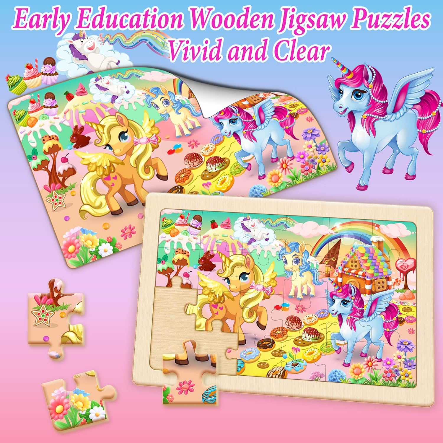Thumbnail 4 de WaaLod Wooden Puzzles, 24-Piece Set