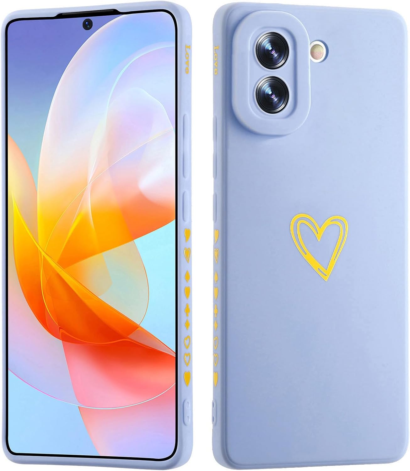 Thumbnail 6 de Jeelar ESONG Silikon-Handyhülle für OnePlus Nord CE5 mit Handschlaufe und Herzdesign (rosa)