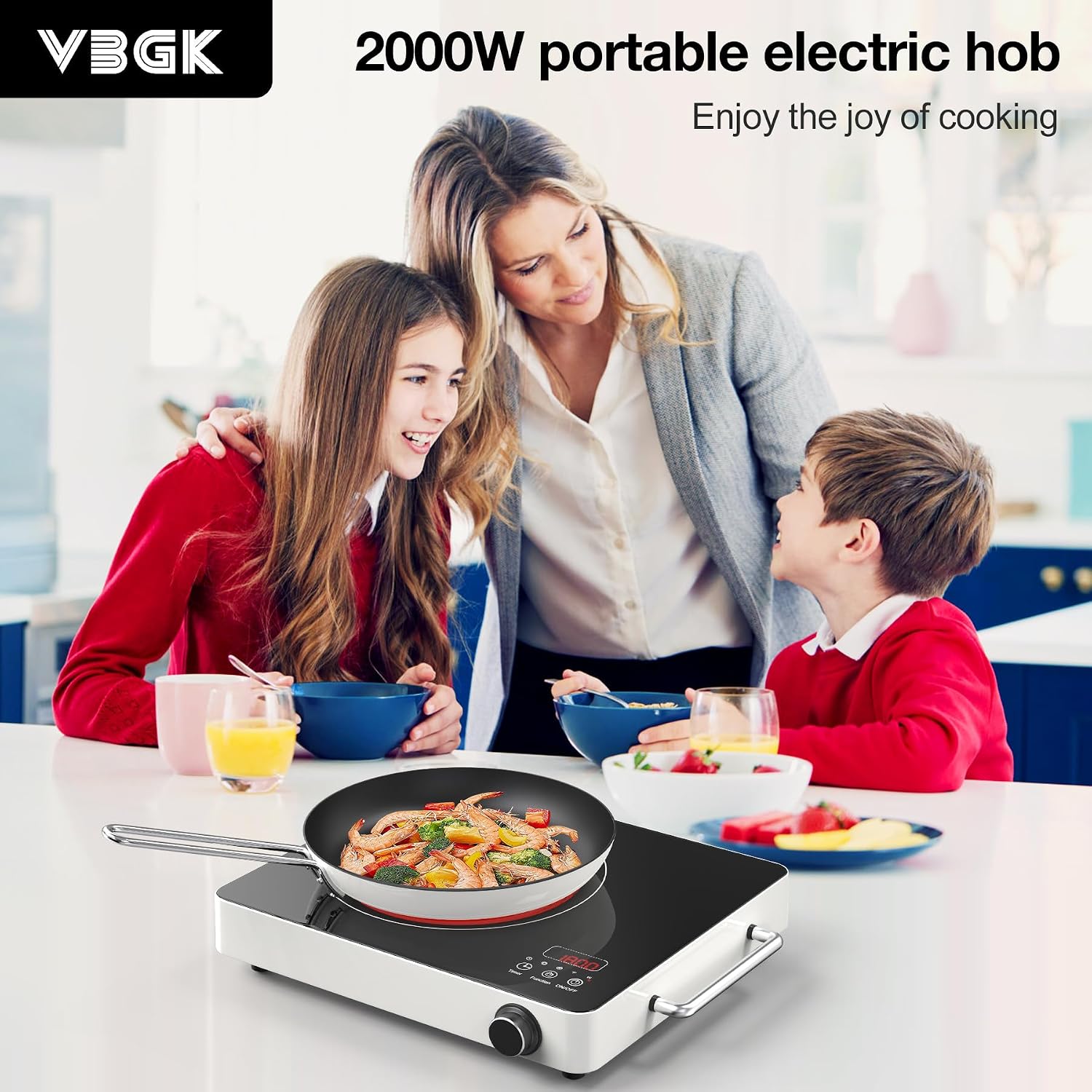 Detalle de VBGK Single Electric Hob 220V Touch & Knob Portable Ceramic Cooker (2000W)
