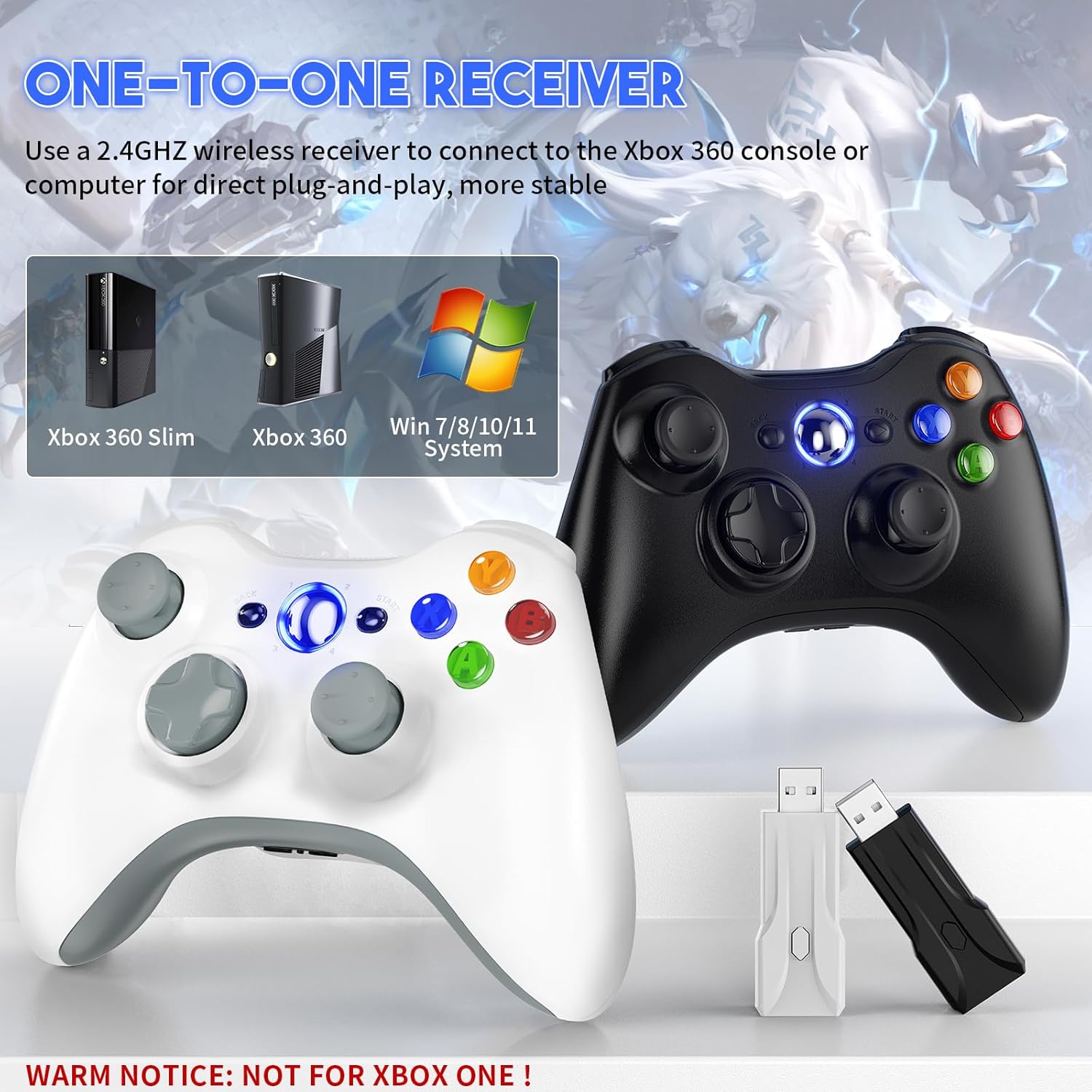 Thumbnail 1 de Gamrombo Replacement Xbox 360 Controller 2-Pack