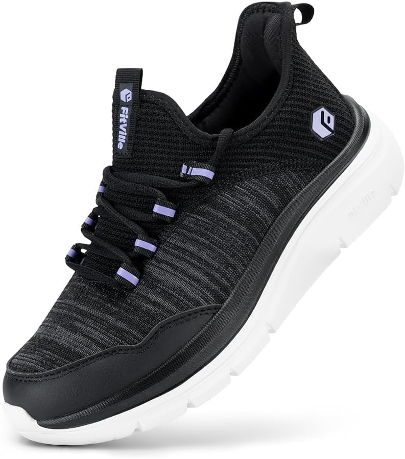 Detalle de FitVille Slip On Sneaker Damen – Breite Zehenbox, atmungsaktiv und ultraleicht