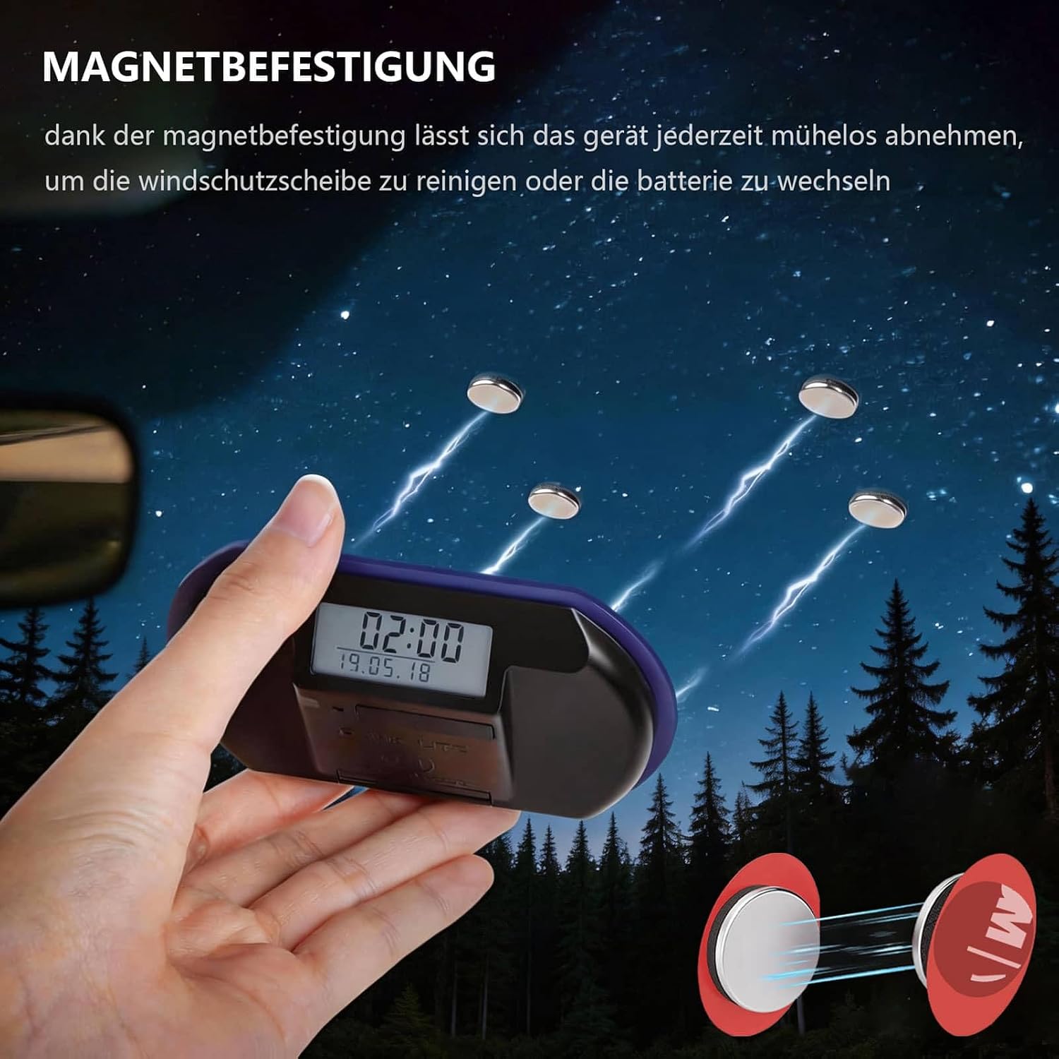 Detalle de 12er Magnetische Ersatz-Klebepads für Needit Park Scheiben – rückstandsfrei, 1,6 mm, Nachfüllpackung