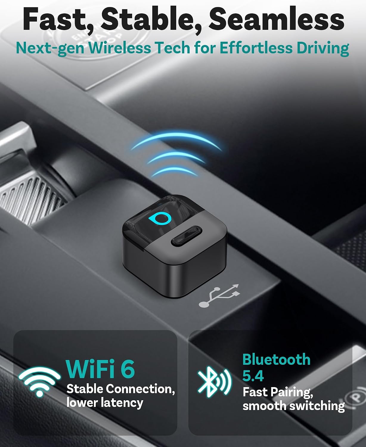 Detalle de Ottocast Mini Pico 2026 Wireless CarPlay dongle