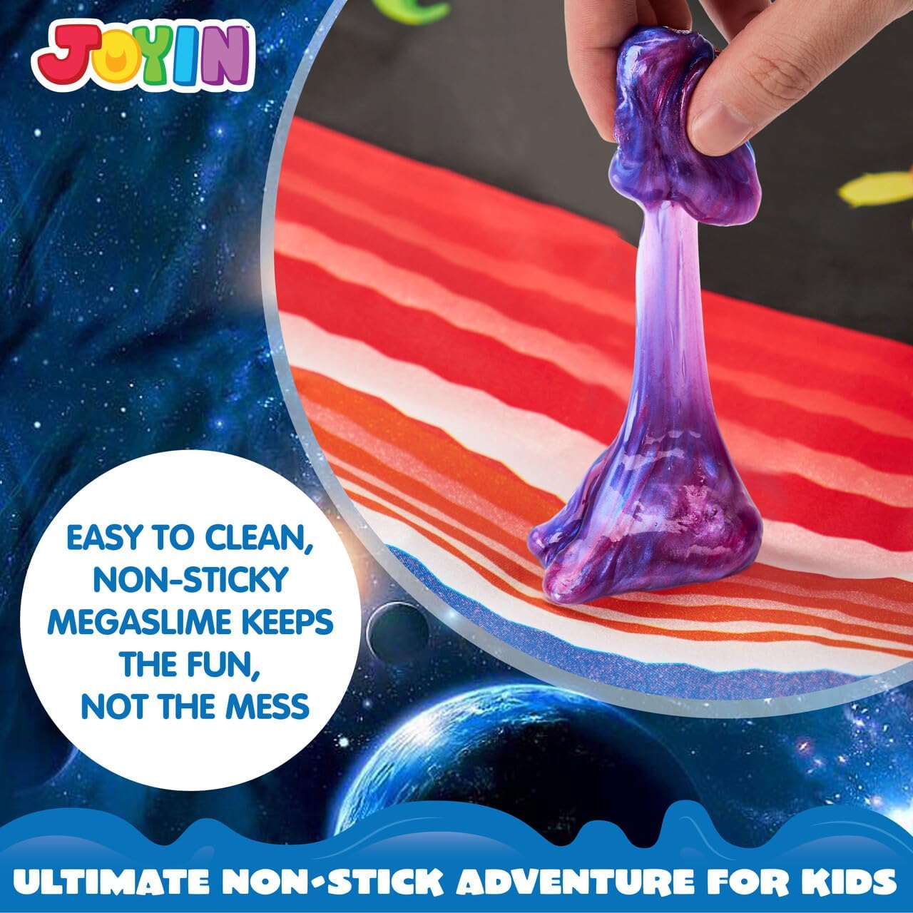 Detalle de JOYIN Slime Kit 24 Pack Galaxy Slime Balls – Non-Sticky, Mess-Free Party Favors