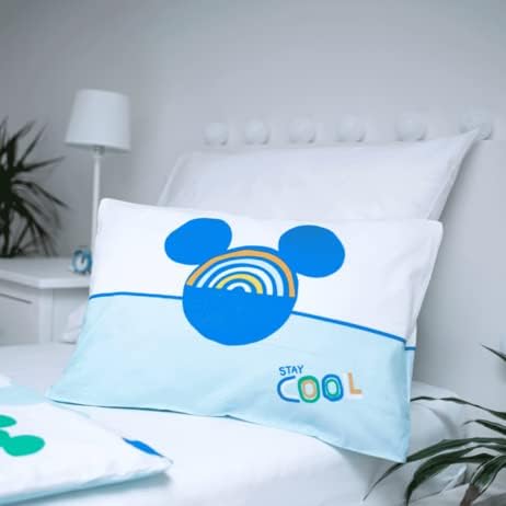 Detalle de Mickey Mouse 000 Baby Bedding Set, 100% Cotton, Blue, Reversible