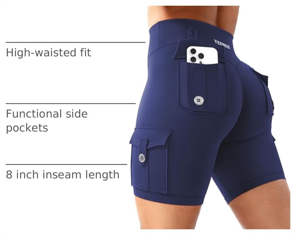 Detalle 2 de YEOREO Cargo Workout Shorts 8-Inch