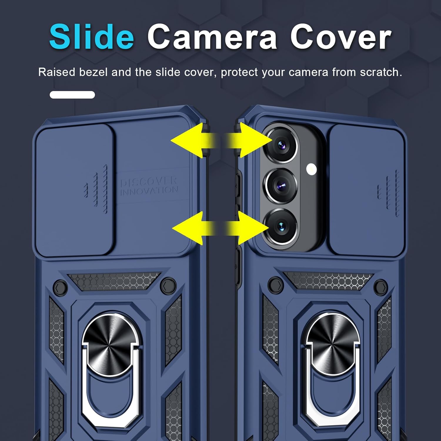 Thumbnail 2 de Janmitta Compatible with Samsung Galaxy S26 Case (2026 Blue) — Slide Camera Lens Cover, Screen Protector & 360° Finger Ring Kickstand