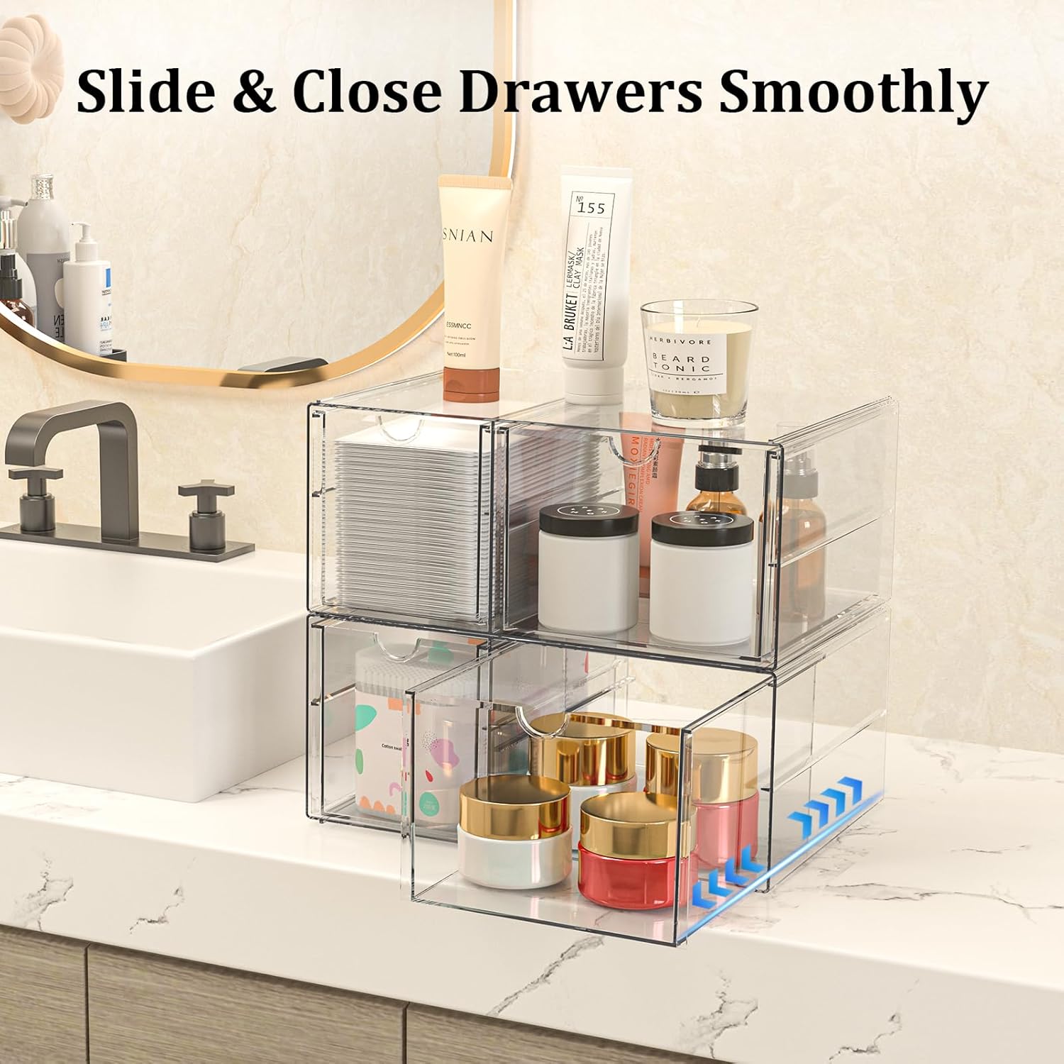 Thumbnail 3 de SortNStore Make Up Organizer mit 4 Schubladen 2er-Set Acryl 🗂