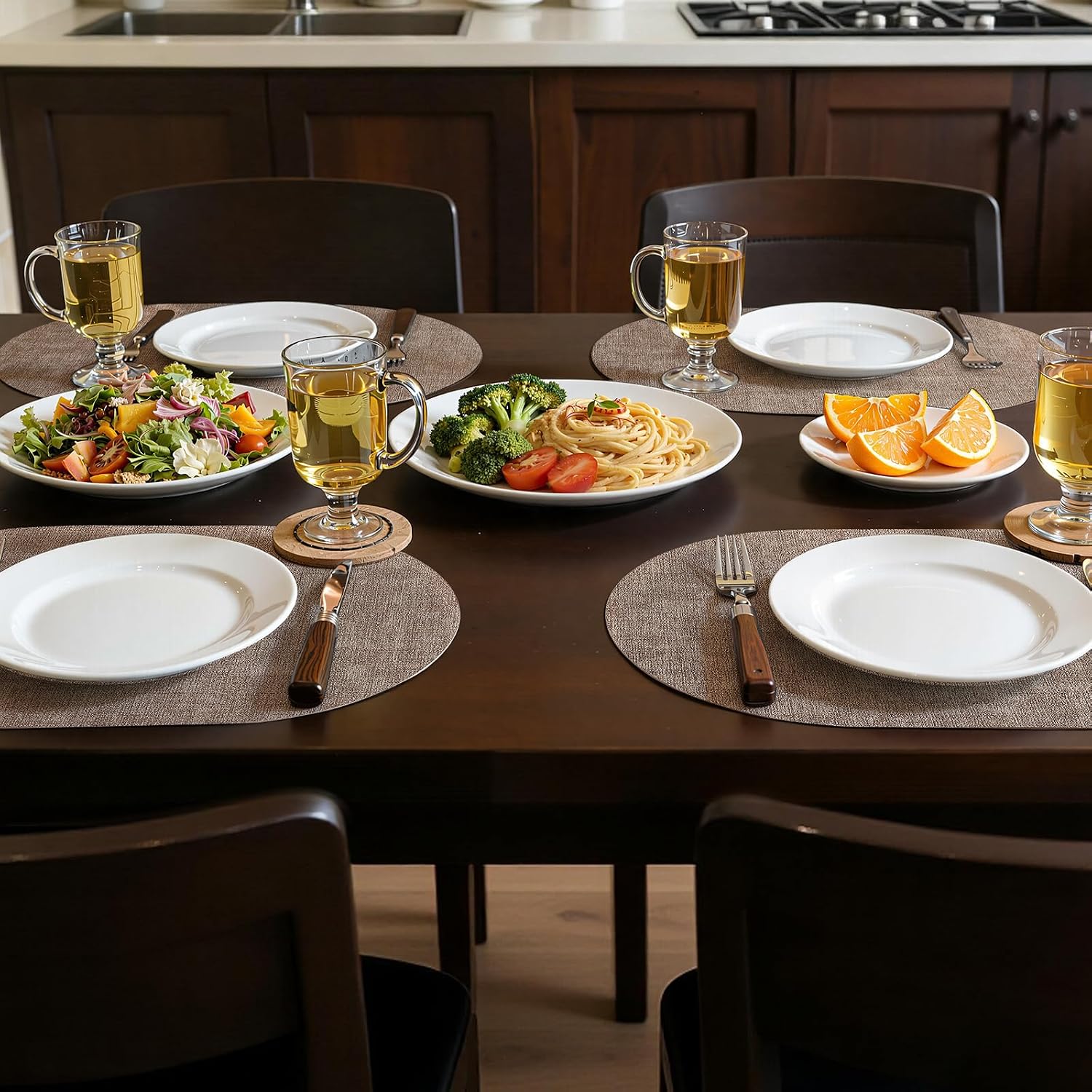 Detalle 2 de Homing Placemats Set of 6: Heat-Resistant, Waterproof Faux Leather, 11.8 x 17 Inches