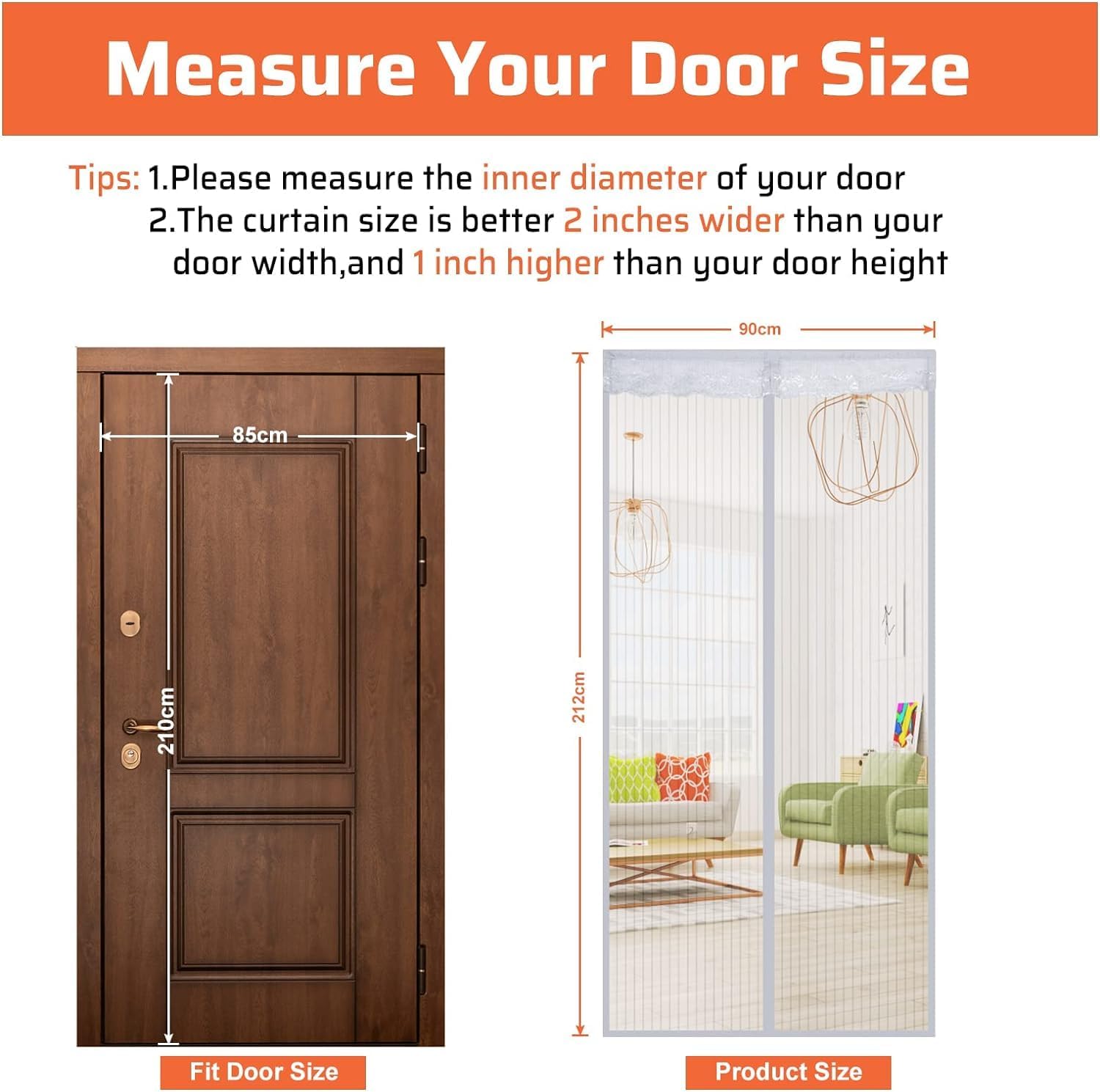 Thumbnail 2 de Anpro Magnetic Door Screen 90x212 cm