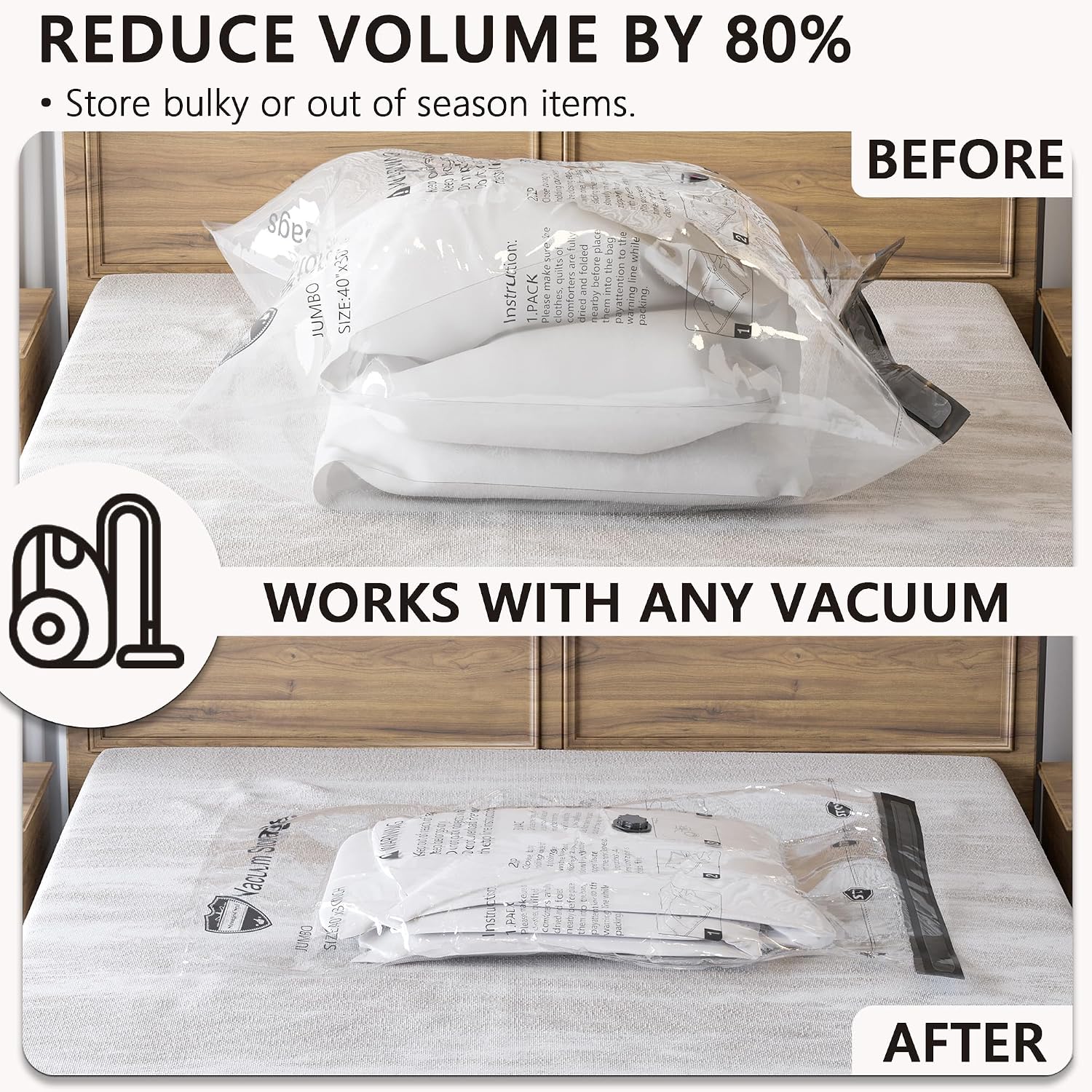 Detalle 2 de Vacuum Storage Bags 9-Pack with Travel Pump