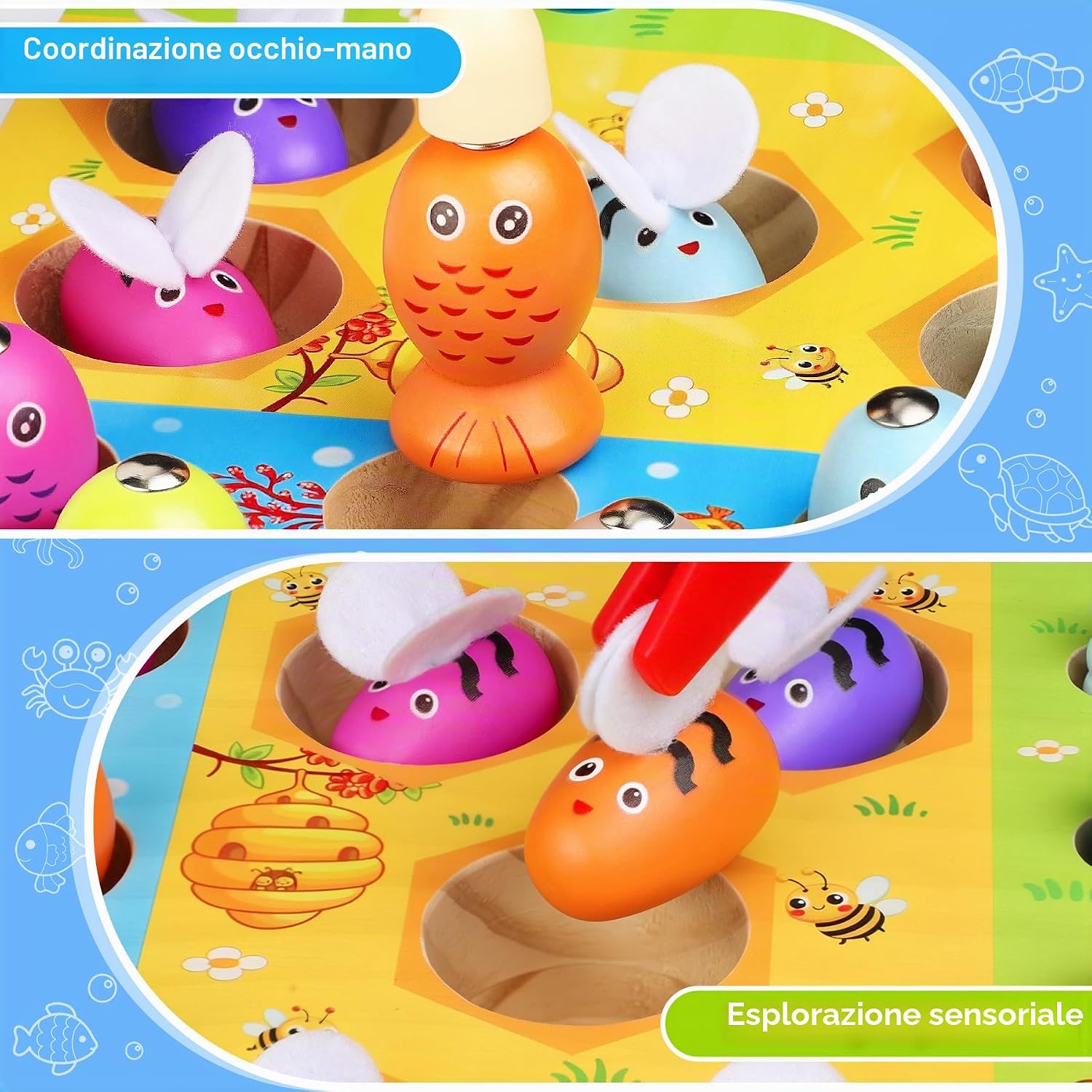Thumbnail 5 de COOLJOY Giocattolo Montessori Pesca Magnetica in legno per bambini dai 2 anni