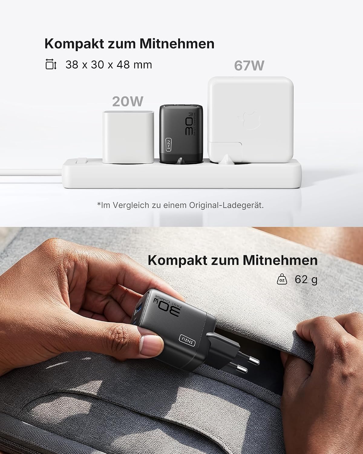 Thumbnail 4 de INIU 30W USB-C Ladegerät 2-Port mit GaN PD, Reiseadapter