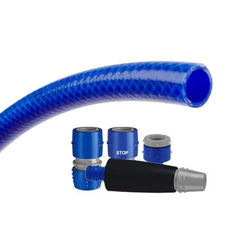 Detalle 1 de TATAY Kit Manguera de jardín Blue Line 10 m Ø5/8" (15 mm) – 3 capas, anti-UV, libre de BPA y cadmio