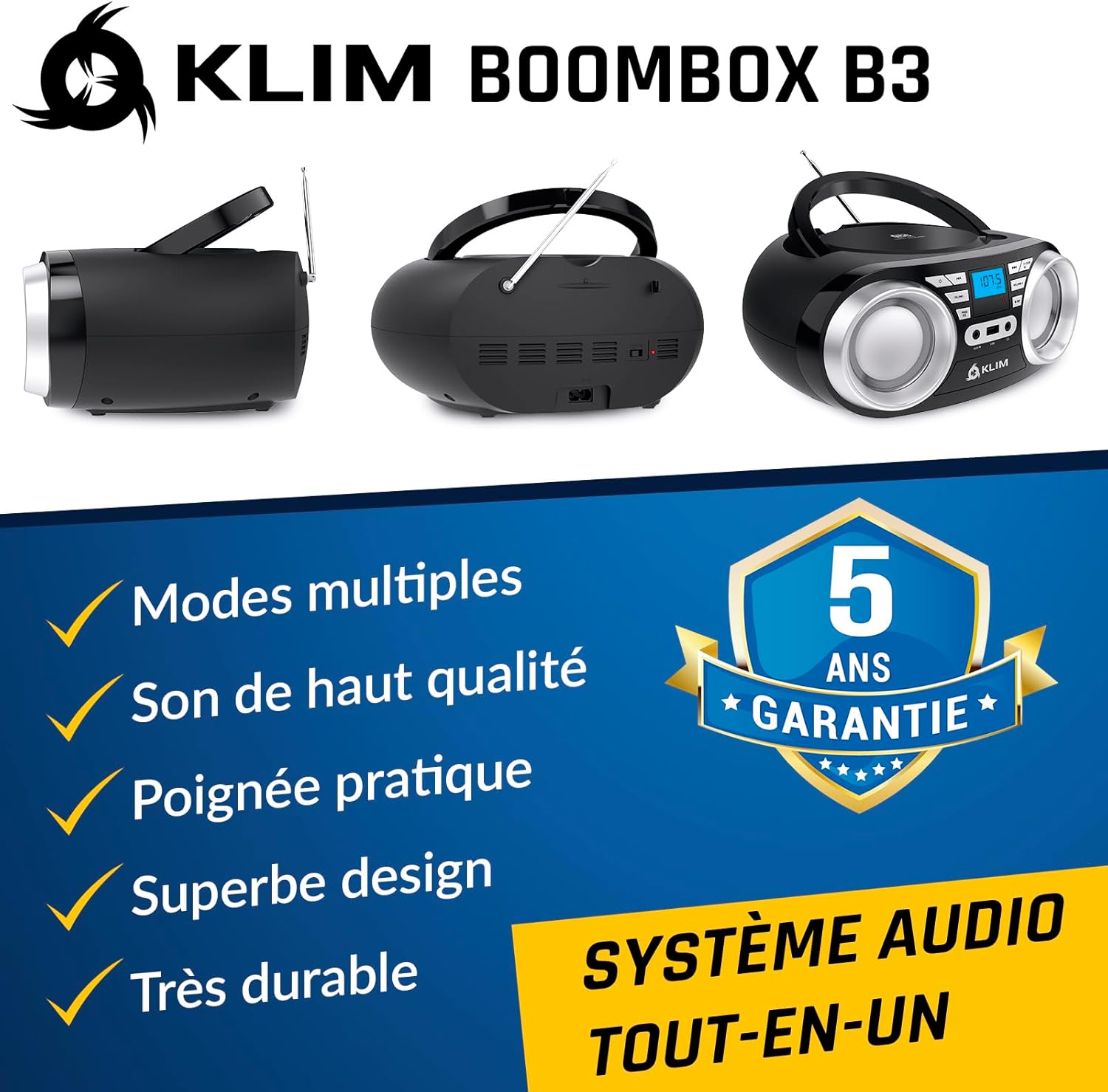 Detalle 2 de KLIM B3 Lecteur CD portable 20 stations