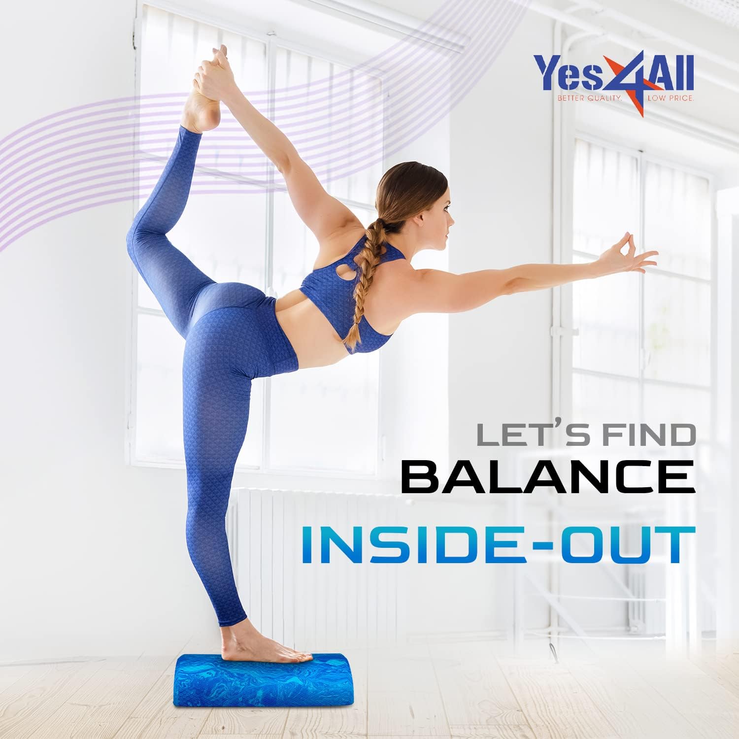 Thumbnail 6 de Yes4All Half Roller EVA - Blue - 12 inch Firm Foam Roller for Stretching