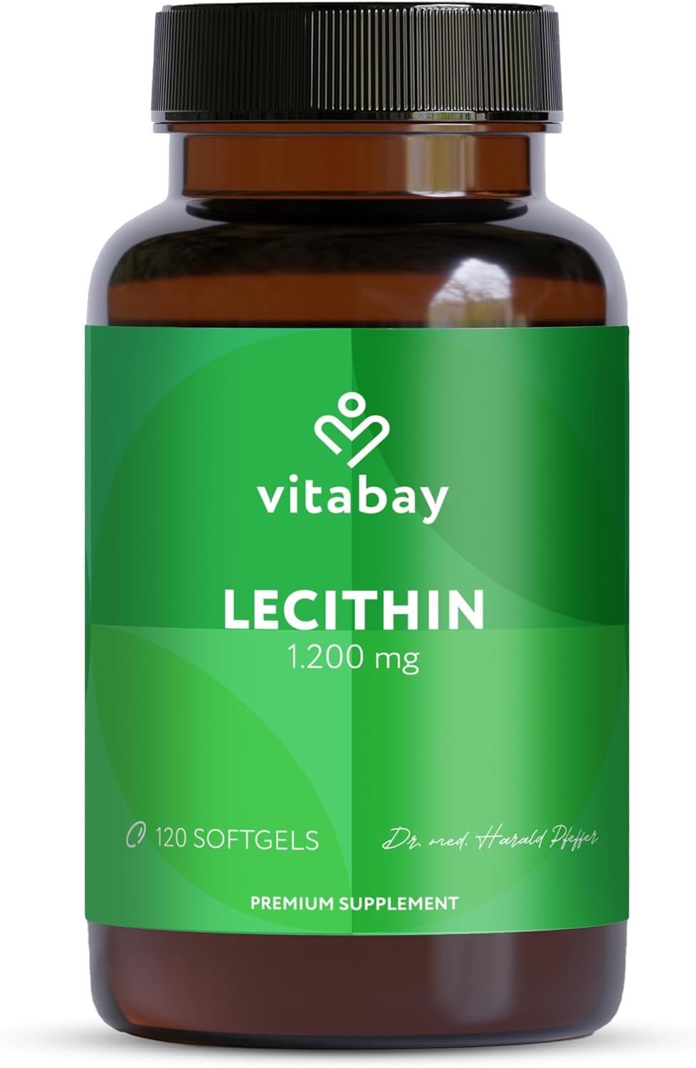 Detalle de Vitabay Lécithine 1200 mg (120 softgels végétaliens) – phosphatidylcholine de soja avec vitamine E
