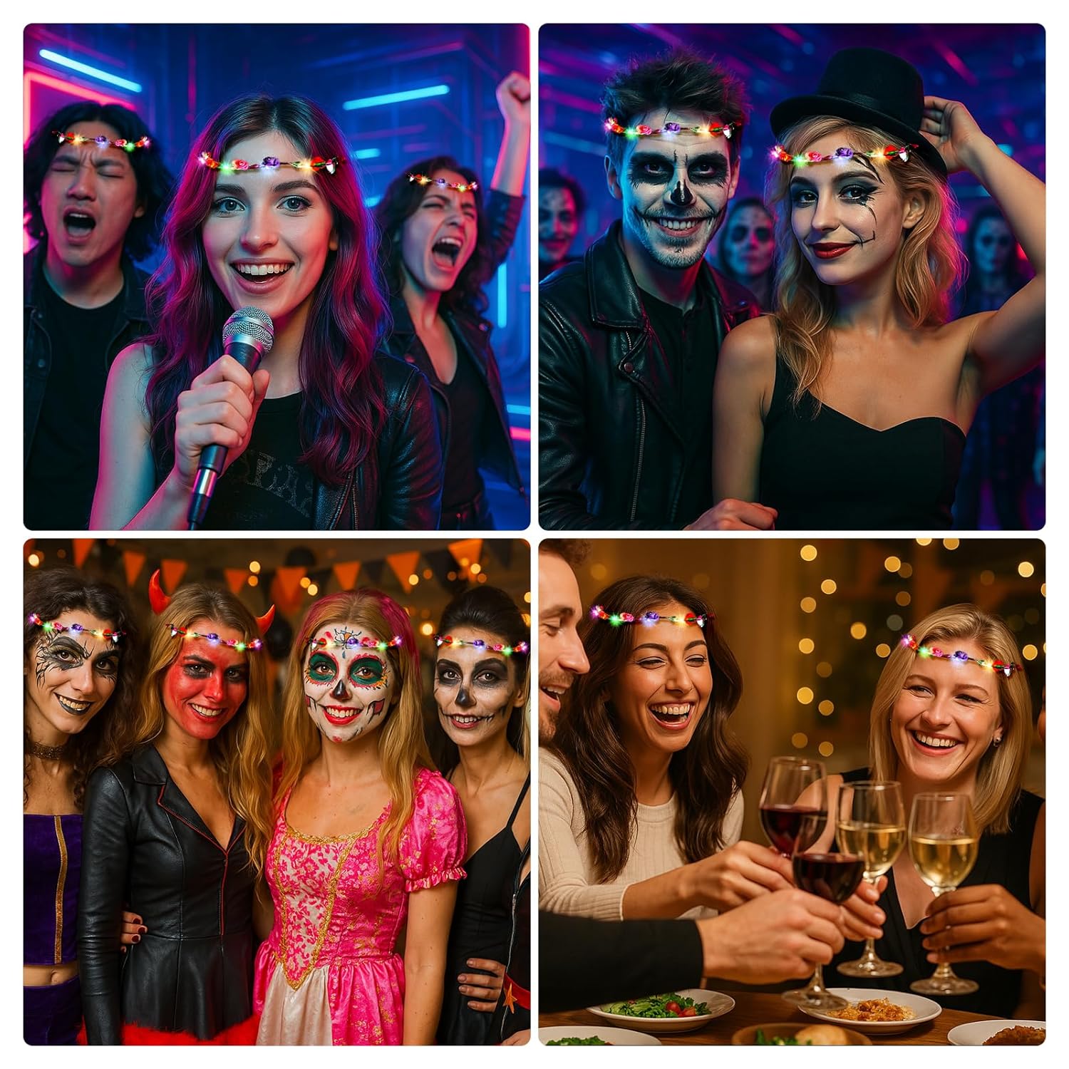 Thumbnail 5 de 12 Stück LED Blumenkranz Stirnband
