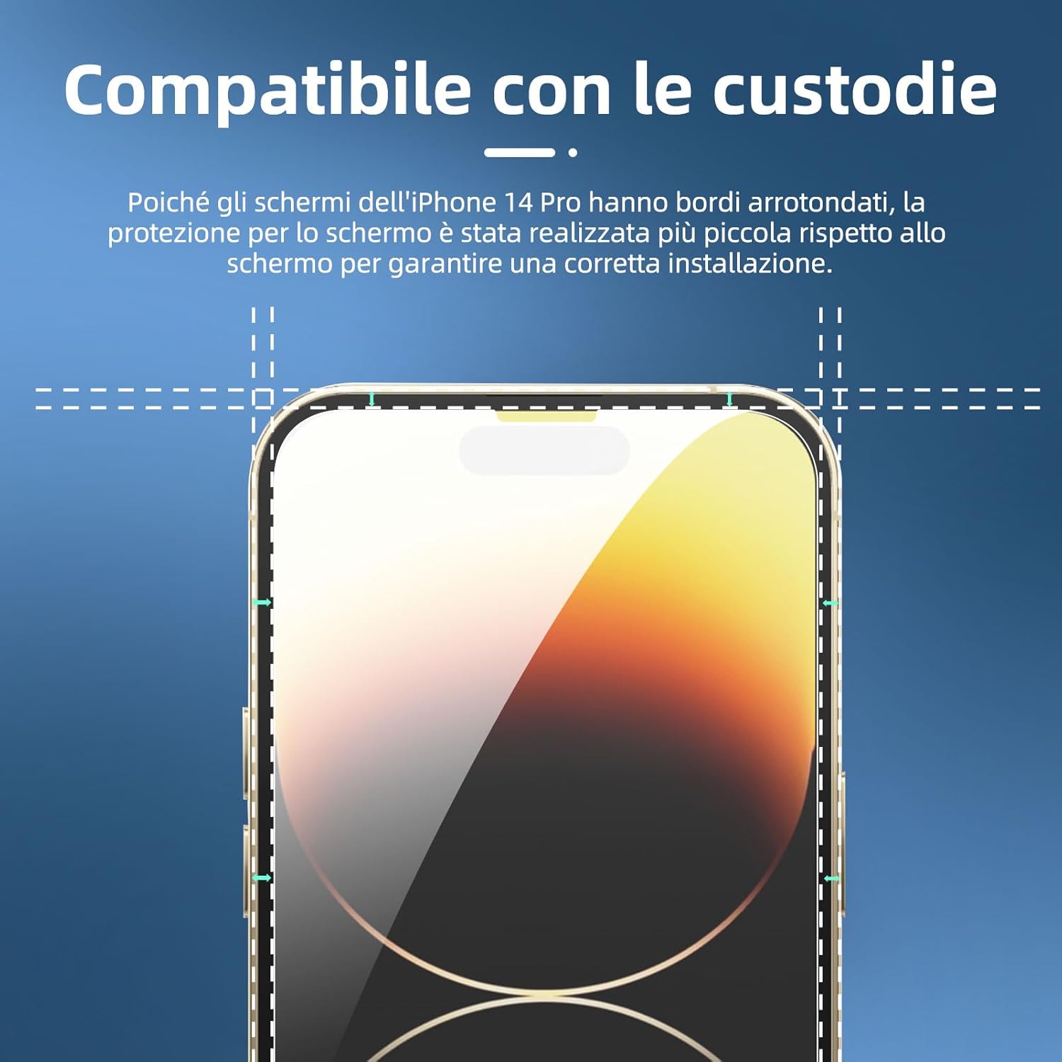 Thumbnail 2 de NEW'C 3x Pellicola Vetro Temperato per iPhone 14 Pro (6,1') + 3x protezioni lente fotocamera posteriore