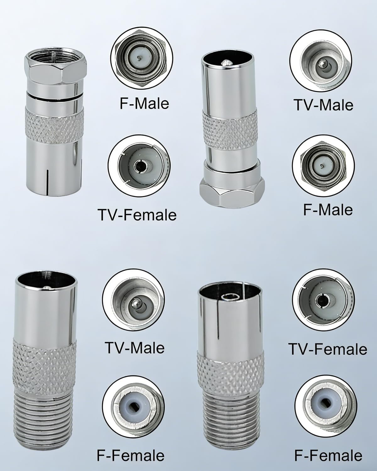 Thumbnail 2 de SPTSSWET Antennenstecker Adapter F-Typ zu TV – 4er Set