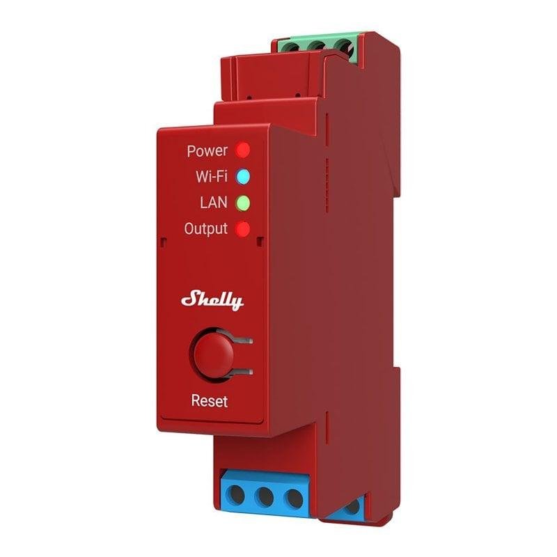 Detalle 2 de Shelly Pro 1PM: Relé Wi-Fi/LAN/Bluetooth con monitorización energética para uso profesional y doméstico
