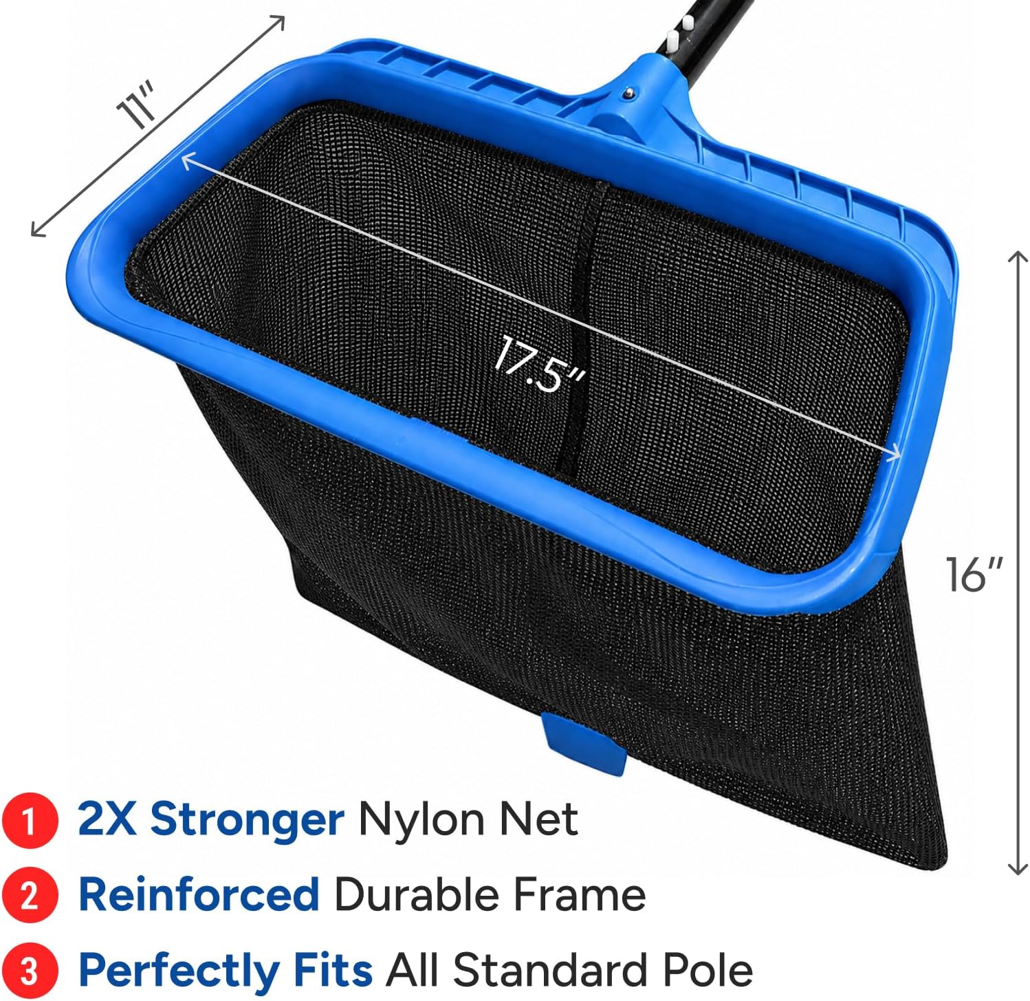 Detalle de LIME POOL PSN-01 Pool Skimmer Net with Fine Mesh Bag and Weighted Edge