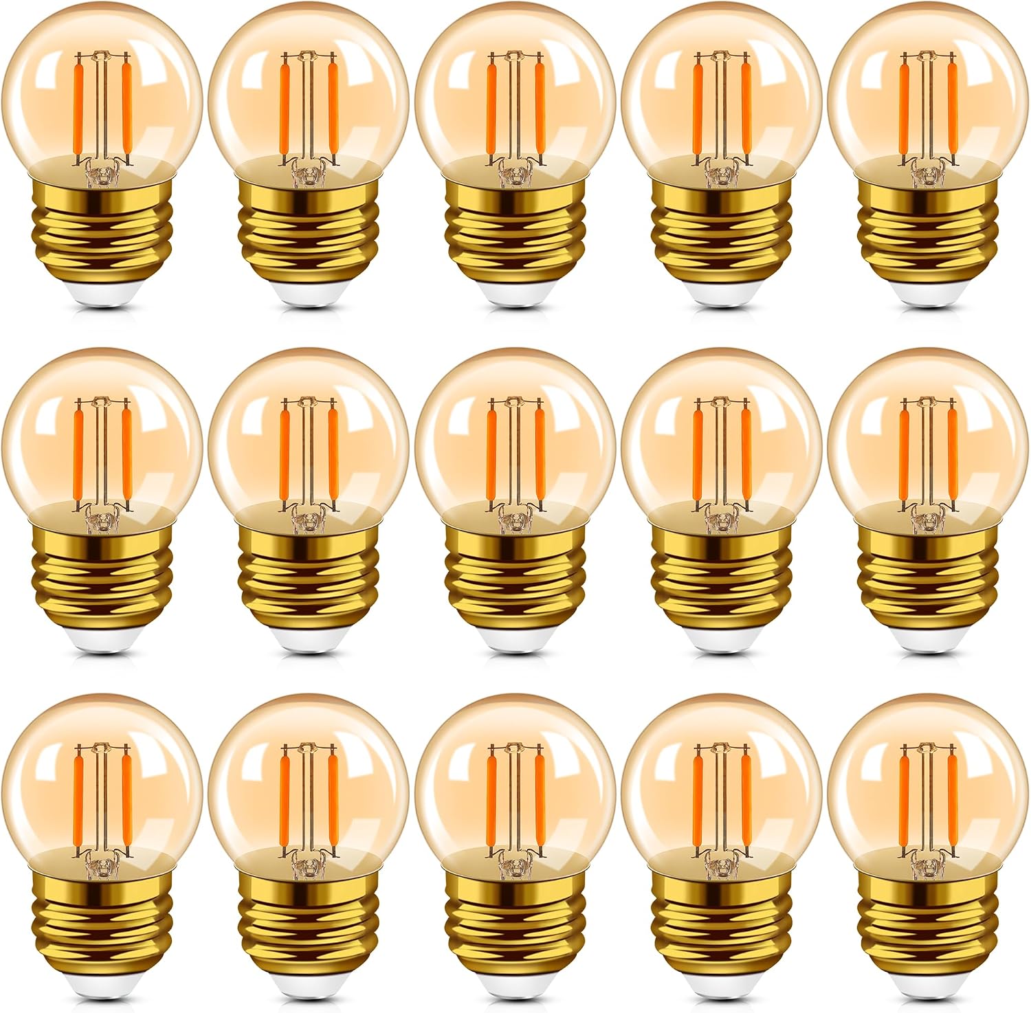 Detalle de Hcnew G40 LED-lamp E27, amber glas, 1 W en extra warm 2200 K