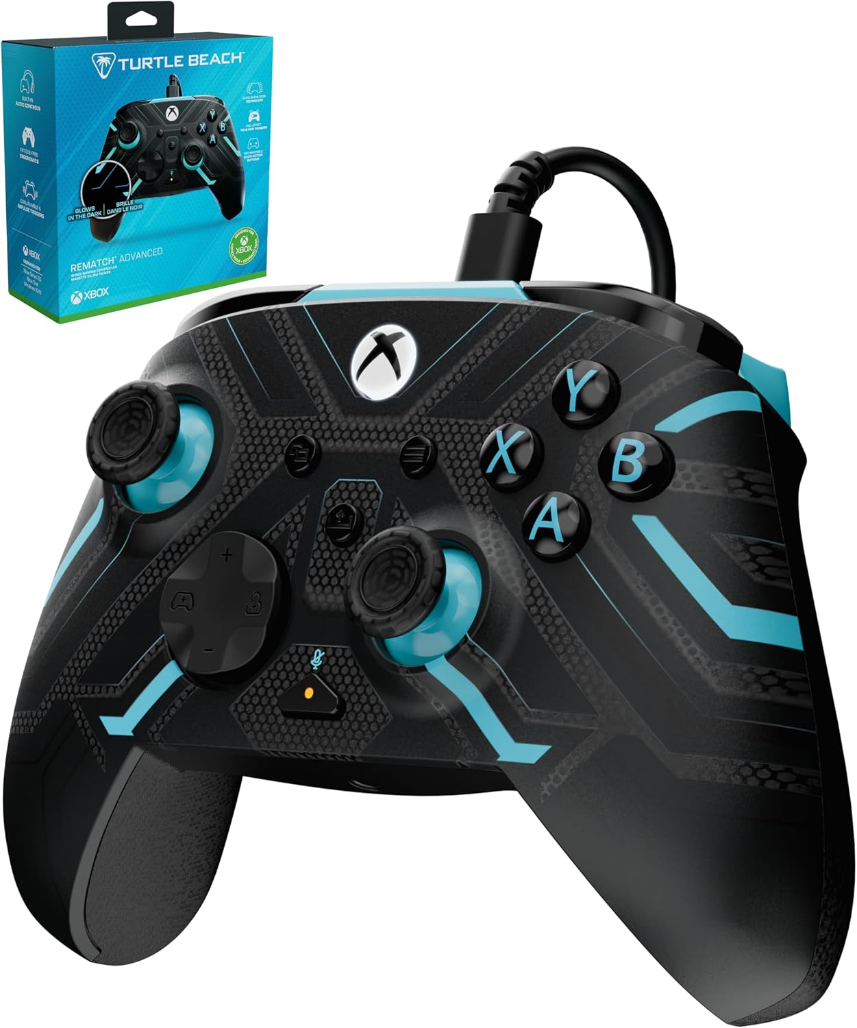 Detalle de TURTLE BEACH Rematch Advanced TBC-2004-05 有線ゲームコントローラー 蓄光デザイン・2ストップトリガー